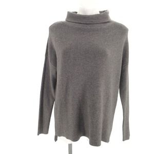 Devotion By Cyrus Dark Grey Cowlneck Ribbed Tunic Sweater Small New With Tag